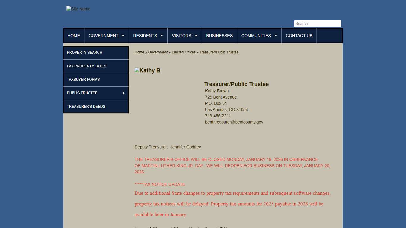 BENT COUNTY TREASURER