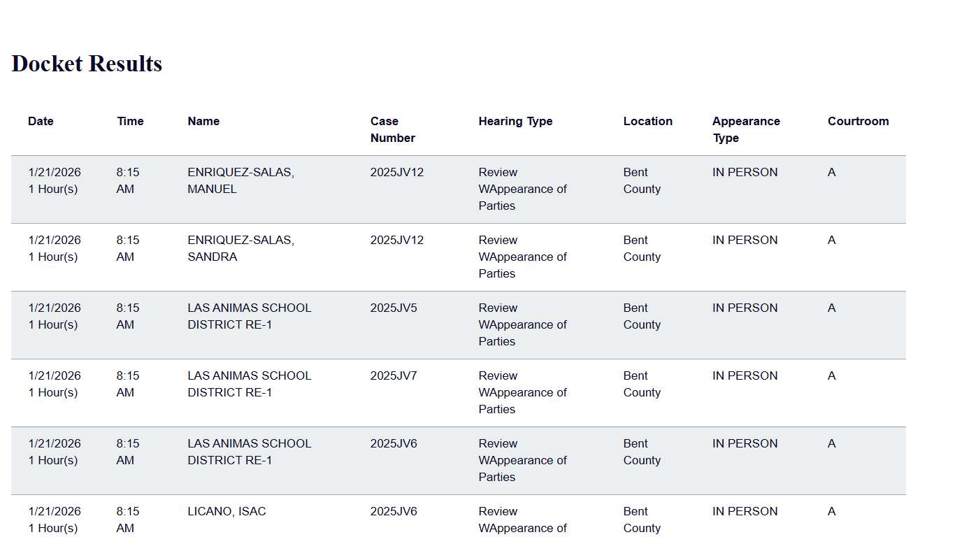 Docket Print Results | Colorado Judicial Branch
